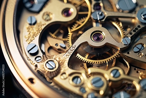 Luxury watch mechanism, a metaphor for seamless business operations, Generative AI