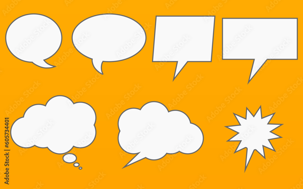 Text bubbles, Textbox on orange background Text bubbles, Textbox on orange background