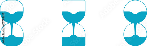 hourglass, glass clock with sand, countdown, sorted by layers with the possibility of color filling