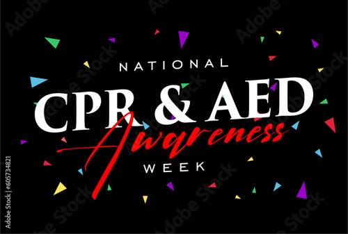 CPR and AED Awareness week background template