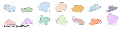 colorful flat bohemian soft color aesthetic blob amoeba