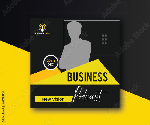 Business Podcast social media banner design , 
design for your Business Podcast webinar 