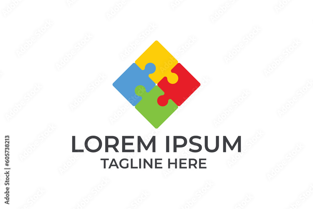 jigsaw pieces logo, autism logo design vector icon template jigsaw pieces logo, autism logo design vector icon template