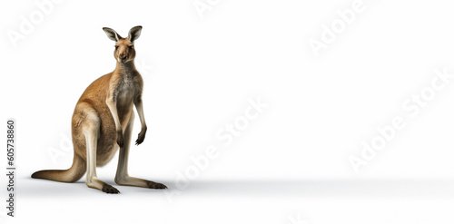 Kangaroo isolated on white background, Generative AI