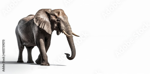 Elephant isolated on white background, Generative AI © The Imaginary Stock