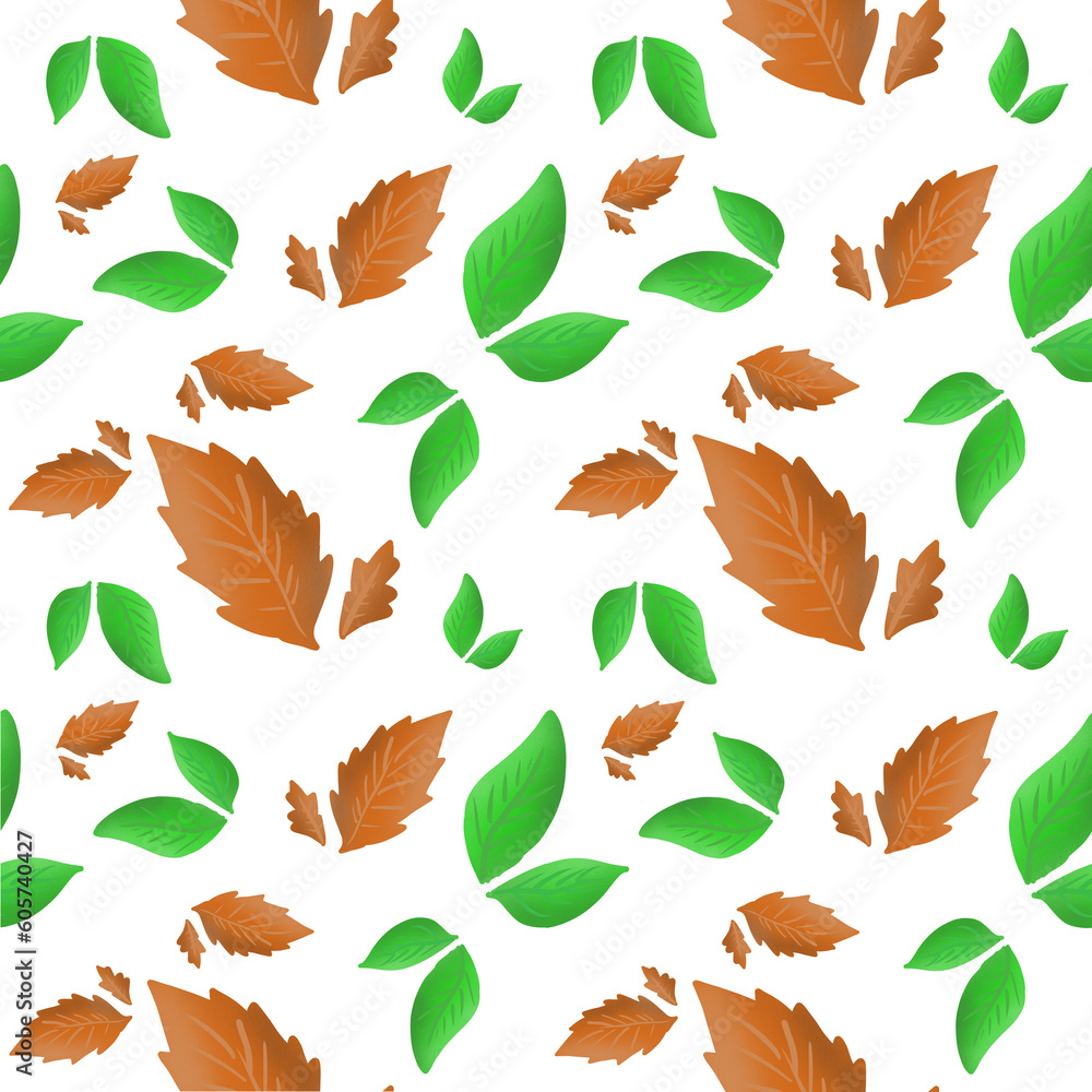 seamless pattern with autumn leaves