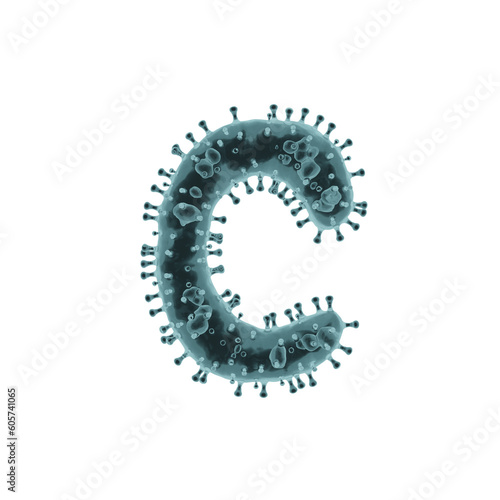 Virus or Covid 3D Alphabet or PNG Letters