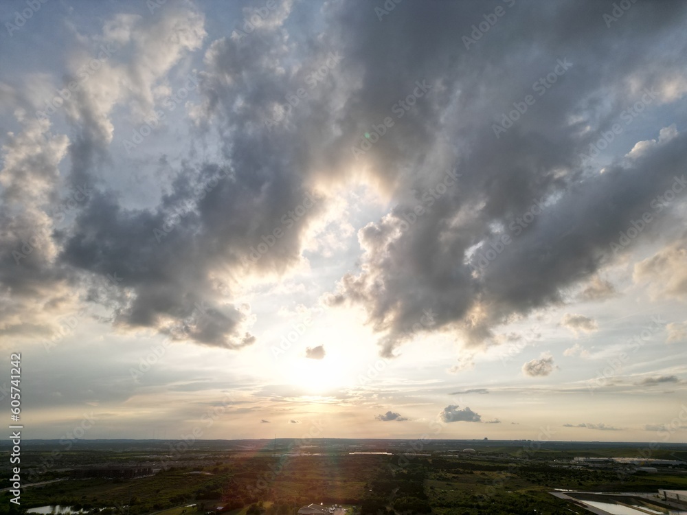 Obraz premium Sunset over Lake Walter E. Long in east Austin. 