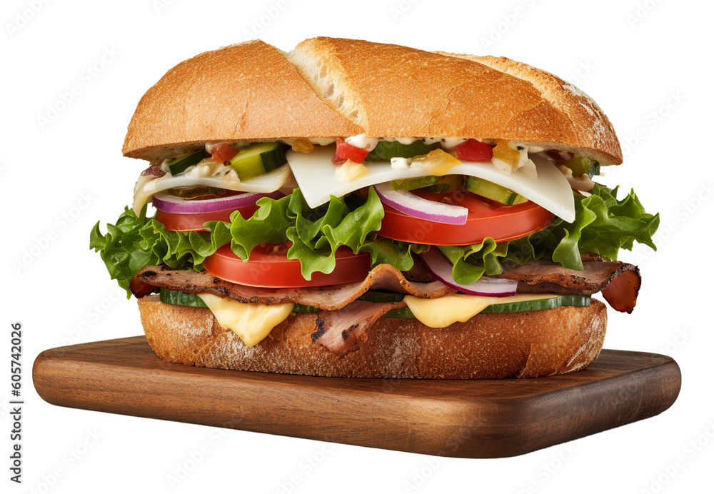 Australian Sandwich on transparent background. Generative AI. Australian Sandwich on transparent background. Generative AI.