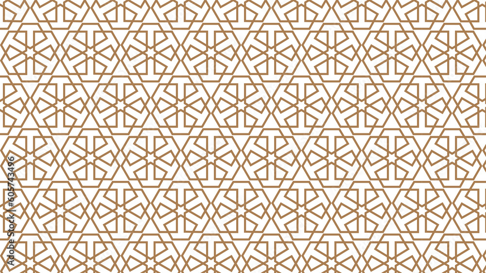 Retro brown Islam seamless geometry pattern background eastern style ornament. Geometric Pattern. Seamless Texture Color Background. Element For Design. Illustration.