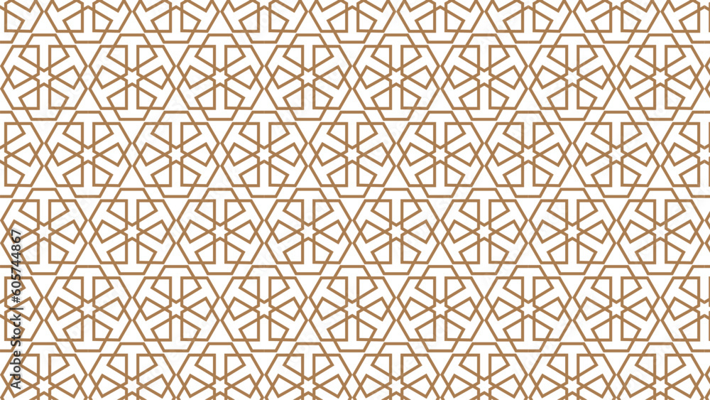 Retro brown Islam seamless geometry pattern background eastern style ornament. Geometric Pattern. Seamless Texture Color Background. Element For Design. Illustration.