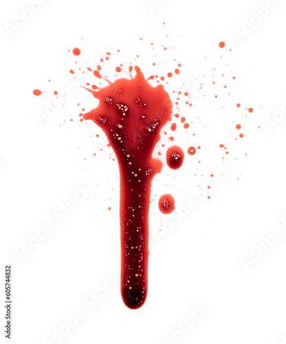 Slika na platnu Dripping blood isolated on white background
