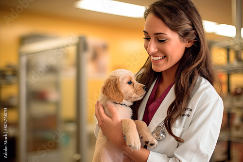 compassionate female veterinarian, woman in profession, Generative AI photo