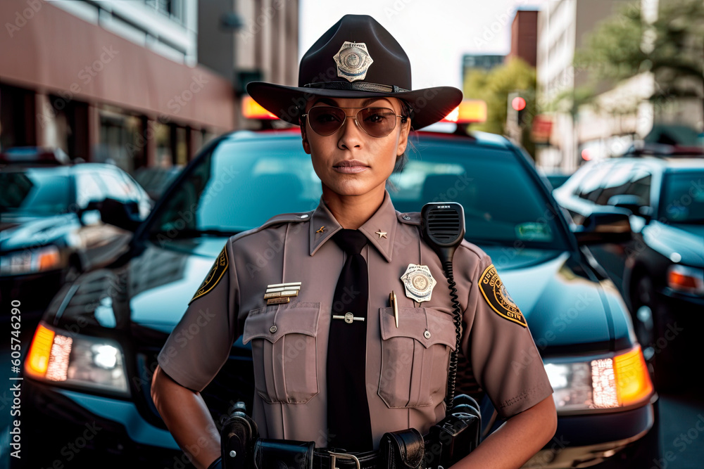 female police officer, woman in profession, Generative AI female police officer, woman in profession, Generative AI
