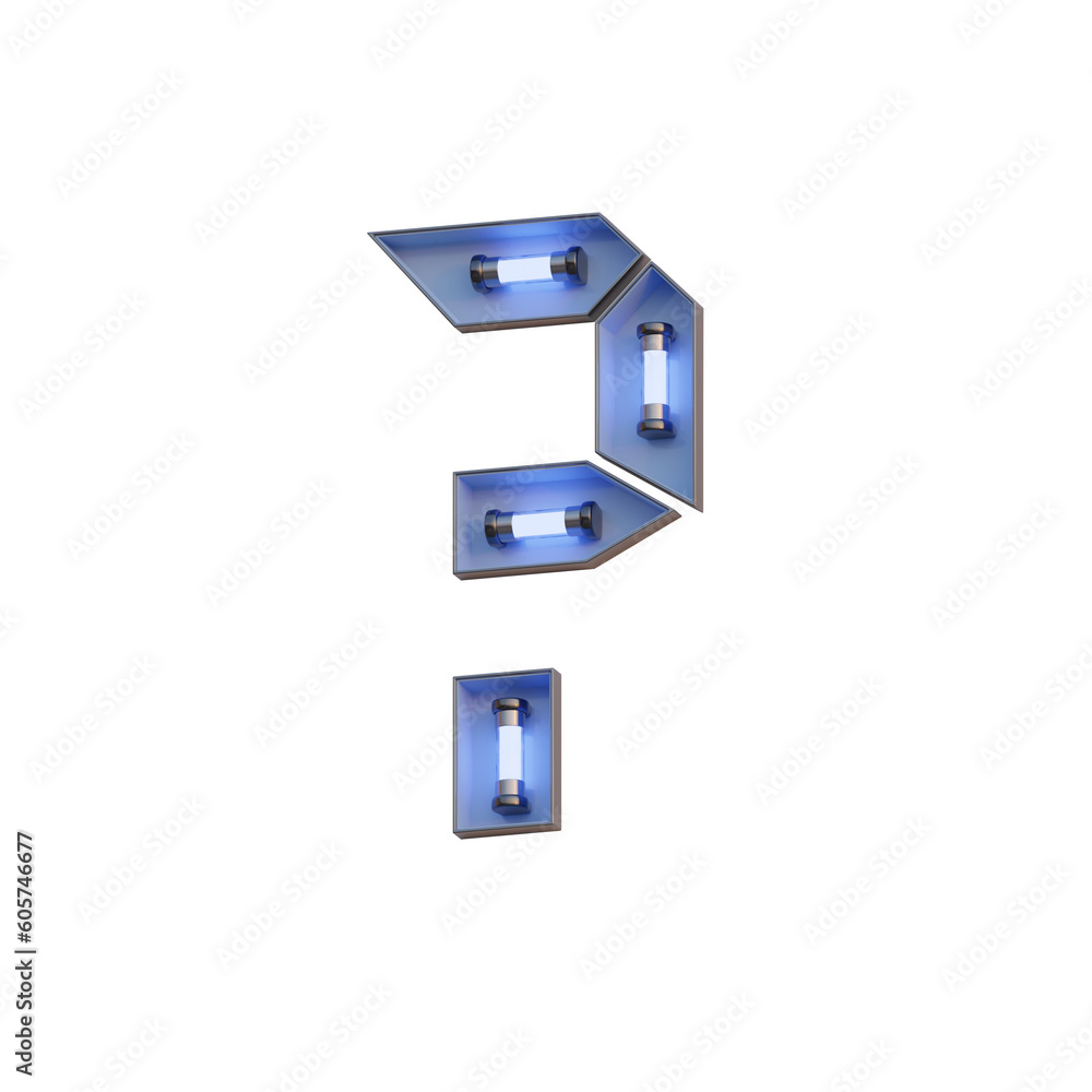 Futuristic Neon 3D Alphabet or PNG Letters Futuristic Neon 3D Alphabet or PNG Letters