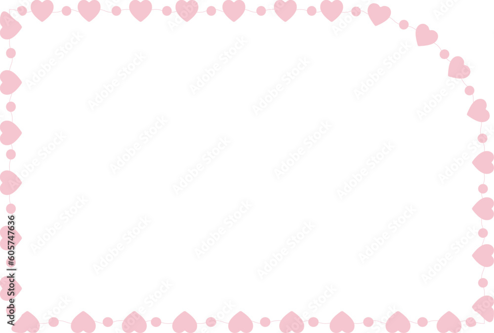 Round Single Corner Rectangle Shape frame flower border floral vector cute pink pastel decoration love pattern classic romantic photo frame design background wedding anniversary birthday valentine 