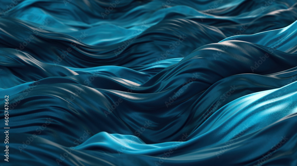 Luxurious Abstract Cloth, Blue Silk Waves as a Stylish Background, Generative AI Luxurious Abstract Cloth, Blue Silk Waves as a Stylish Background, Generative AI