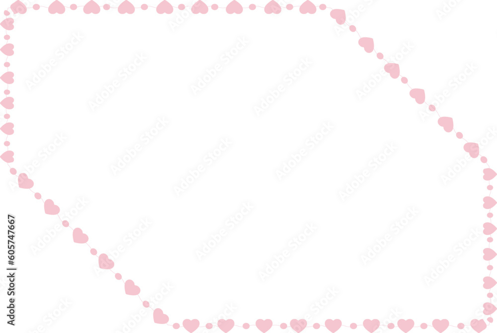 Snip Diagonal Corner Rectangle Shape frame flower border floral vector cute pink pastel decoration love pattern classic romantic photo frame design background wedding anniversary birthday valentine 
