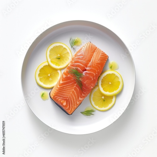 Raw Salmon with Lemon on a ...