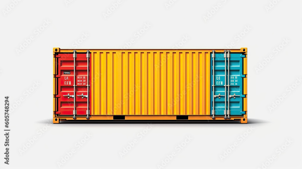 Obraz premium Maritime transport container on a neutral background.