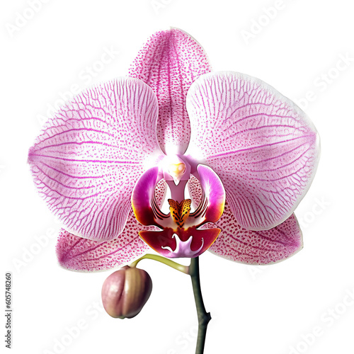 Canvastavla Pink orchid flower with bud close up