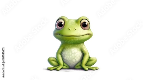 Beautiful frog illustration with white background. frog style vector. White background