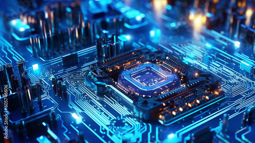 Electronic circuit boards and other technology components, Generated AI