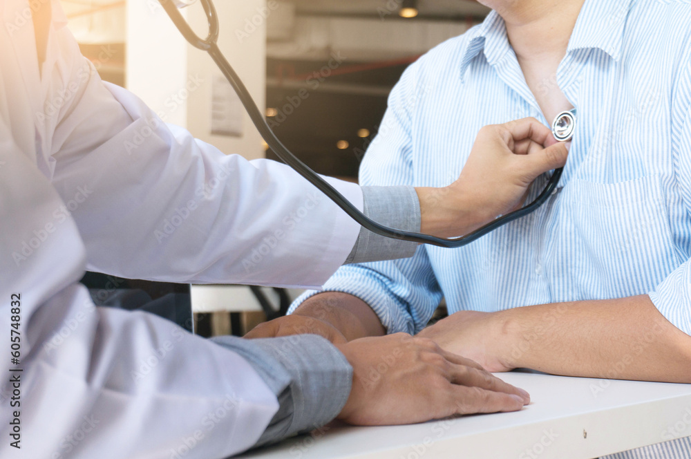 Doctor check body by stethoscope Health care Doctor check body by stethoscope Health care