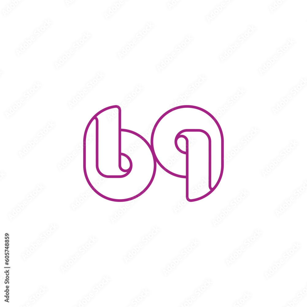 letter bq circle linked thin line geometric logo vector letter bq circle linked thin line geometric logo vector