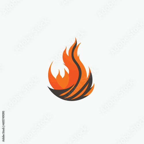 Fire sign. Fire flame icon isolated on white background. Vector illustration