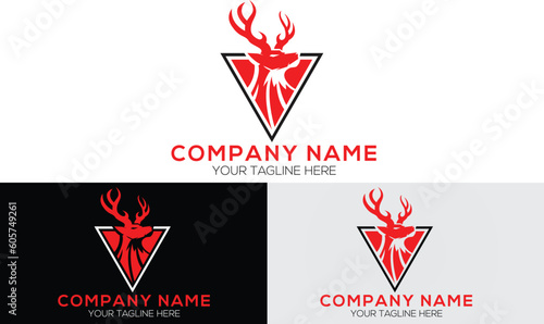 Deer logo design template. deer head logo icon, Vector illustration