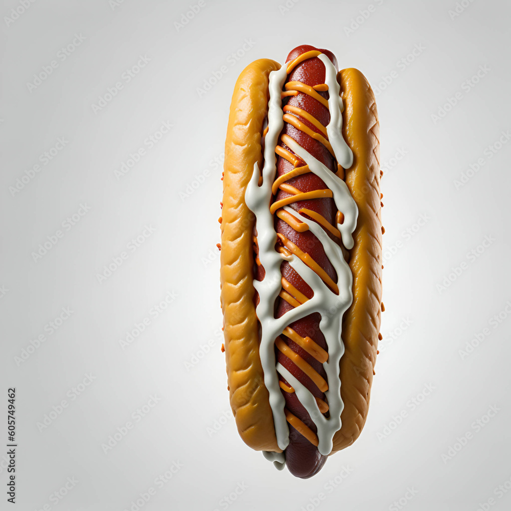 Big, juicy, tasty, fresh, smoky hot dog, melted cheese dripping, thick sausages, lots of vegetables and sauce Big, juicy, tasty, fresh, smoky hot dog, melted cheese dripping, thick sausages, lots of vegetables and sauce