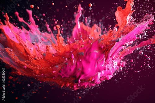 A colorful liquid is being splashed in the air