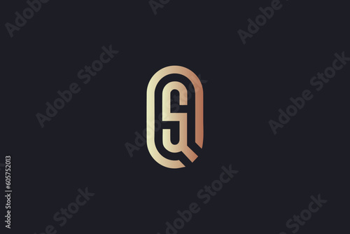 qs letter monogram wordmark design typography illustration, qs line logo design, qs initials