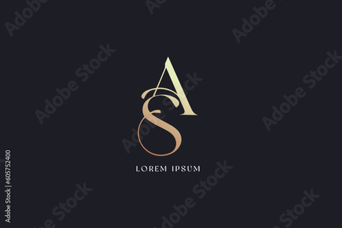 sa letter modern golden wordmark design typography illustration, s golden elegant company logo