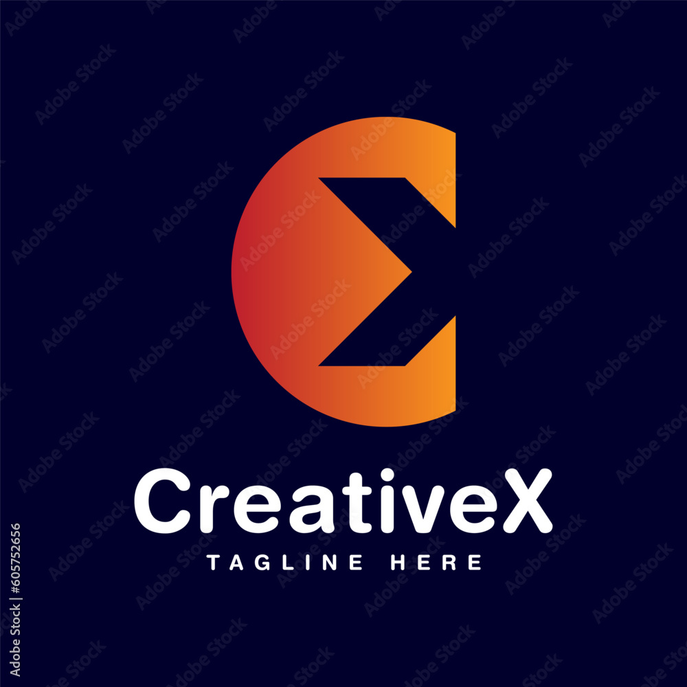 Creative letter CX or C logo design vector. Creative letter CX or C logo design vector.