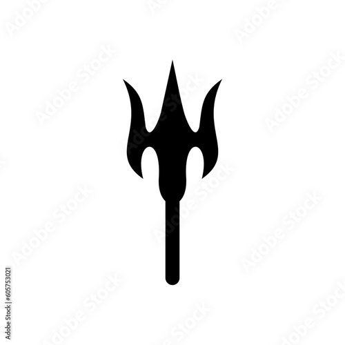Trident spear neptune logo design