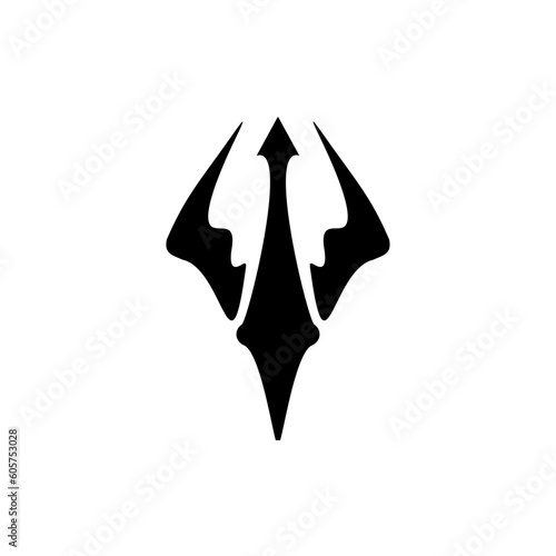 Trident spear neptune logo design