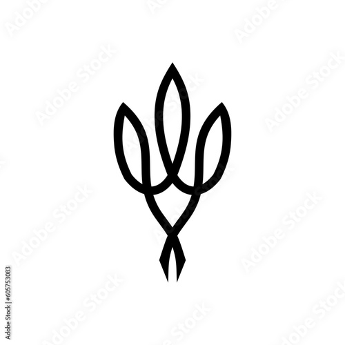 Trident spear neptune logo design