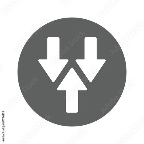 Billede på lærred Against, arrow, averse icon.
