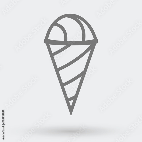 Hand drawn shaved ice on cones vector illustration