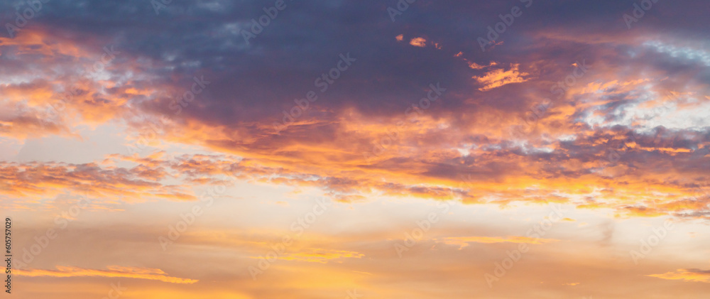 sunset with blue sky background