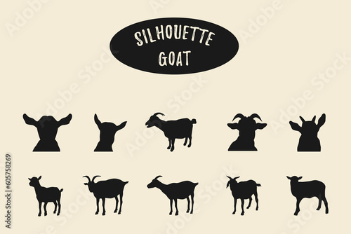 Goat silhouettes, Goat vector silhouette