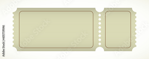 Simple vector ticket template illustration. Recreation trip voucher music festival concert layout concept Isolated