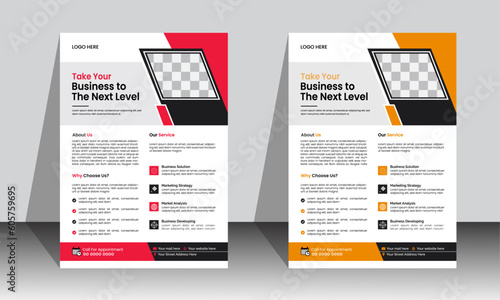 Corporate Business Flyer Template Geometric shape Flyer  Colorful concepts photo