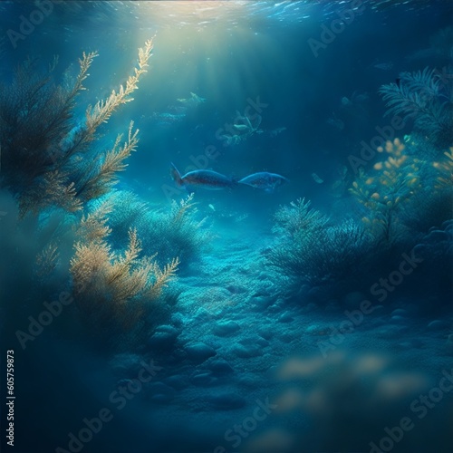 underwater view of a coral reef  generation ai