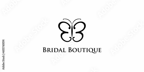 Butterfly logo design. Initials BB Butterfly Logo Design Template. Icon Symbol Vector EPS 10