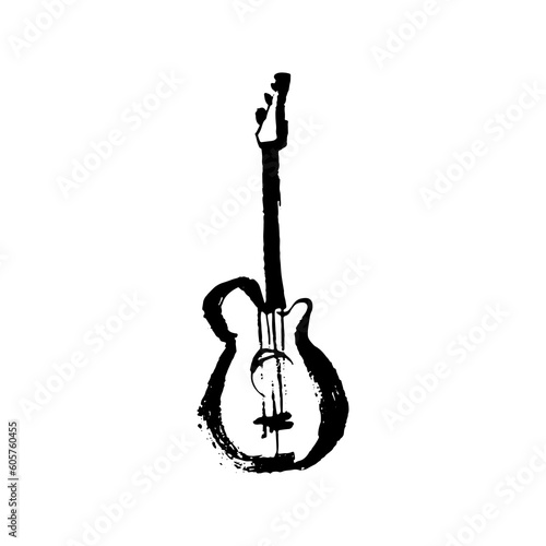 electric guitar icon doodle hand drawn sketch