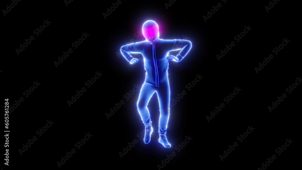 Futuristic Dancer Doing the Running Man Move Seamless VJ Loop Futuristic Dancer Doing the Running Man Move Seamless VJ Loop