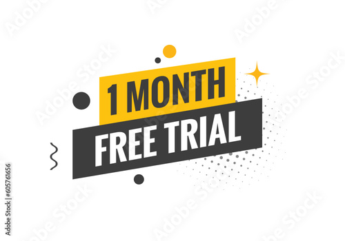 1 Month Free trial Banner Design. 1 month free banner background